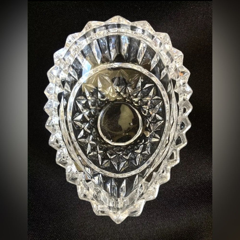 Vintage Clear Crystal Class Small Trinket Dish Storage Ashtray Retro Decor MCM - Picture 2 of 7